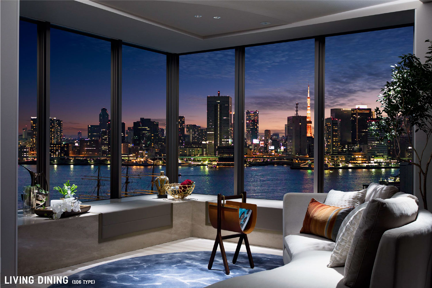 HARUMI FLAG（晴海フラッグ）モデルルーム106typeのリビング・ダイニング