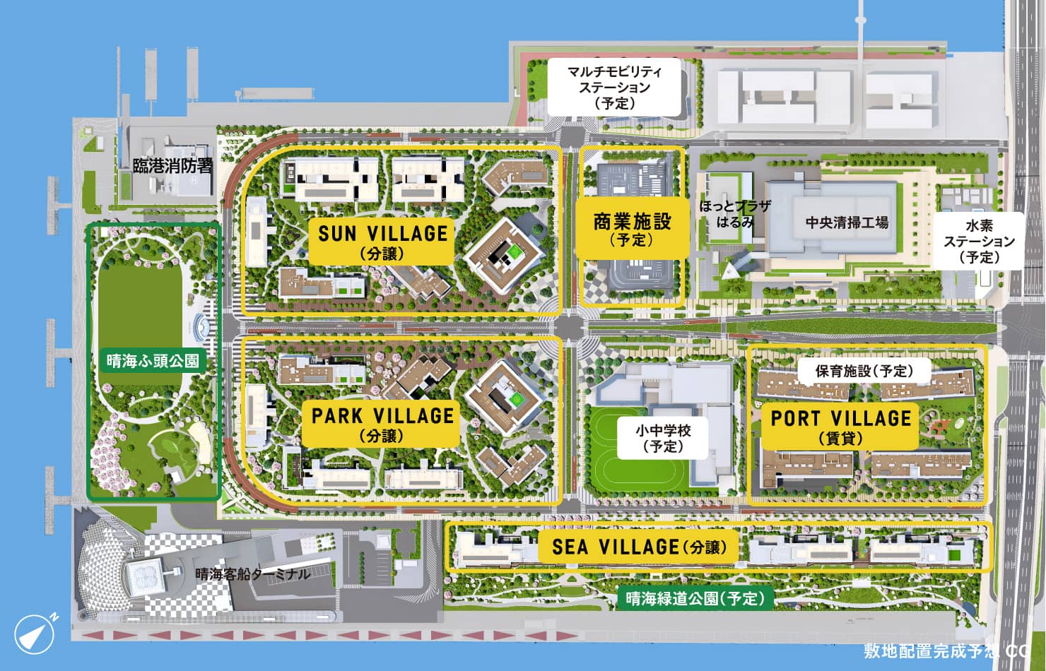 HARUMI FLAG配棟図（WoMansion）