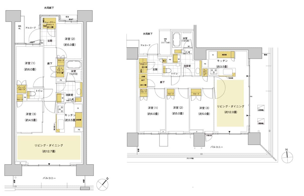 HARUMI FLAGのSUN VILLAGEの間取図（5F73A）（5D78）