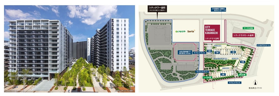 シティテラス金町の敷地配置図