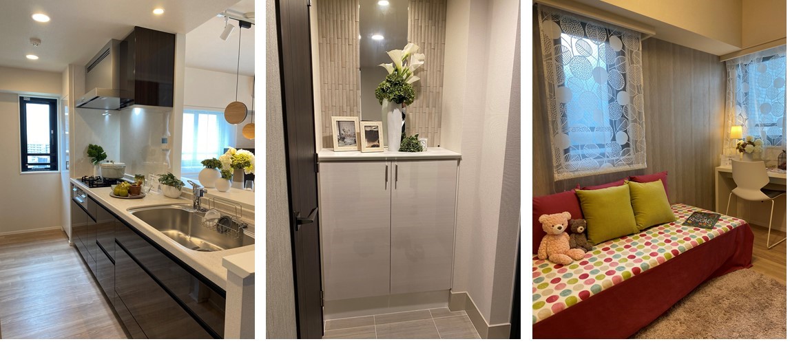 シティテラス金町のモデルルーム内キッチン