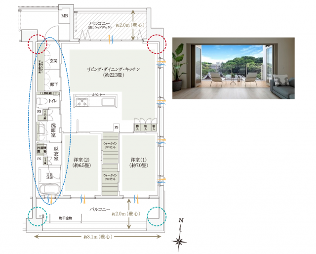 イニシア池上の間取りと完成予想図
