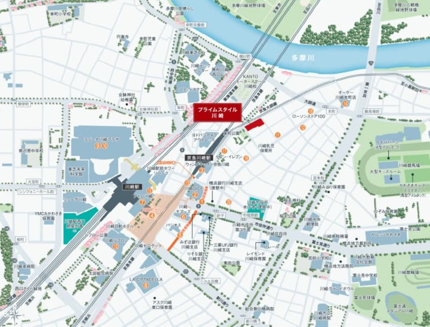プライムスタイル川崎の周辺地図