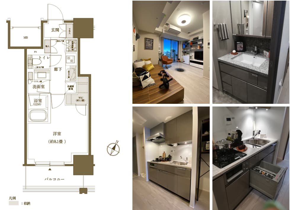 プライムスタイル川崎の間取図(Atype)とモデルルーム