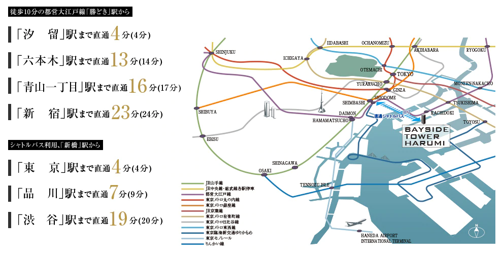 ベイサイドタワー晴海の交通アクセス図