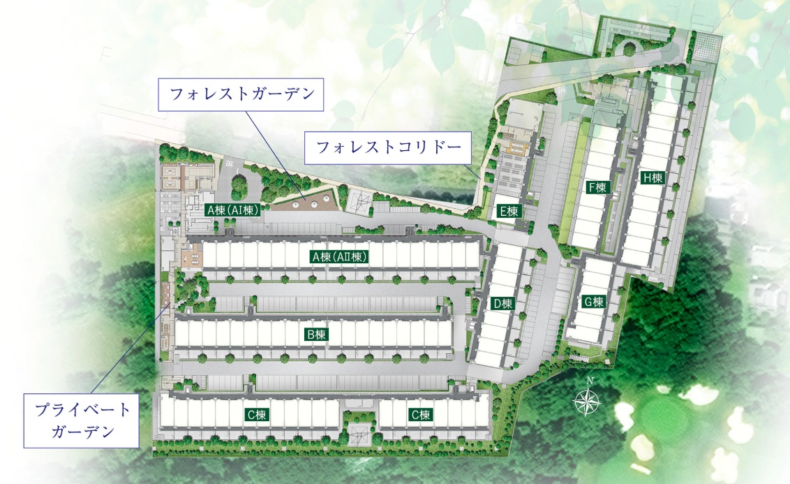 シティテラス小金井公園の配棟図