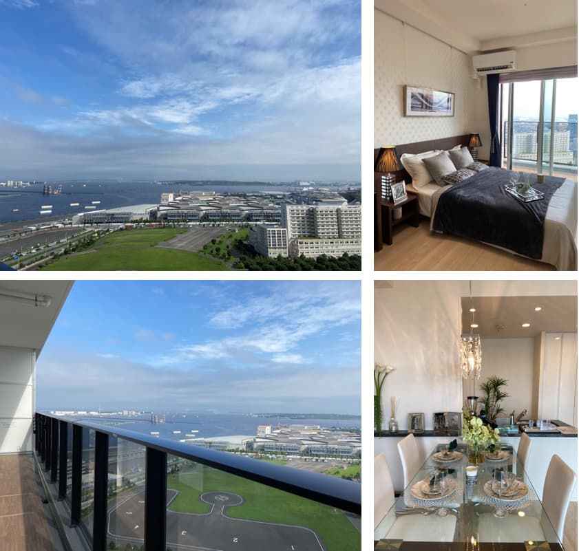 ⑩シティタワーズ東京ベイのモデルルーム（イーストタワーの70Kタイプ）眺望