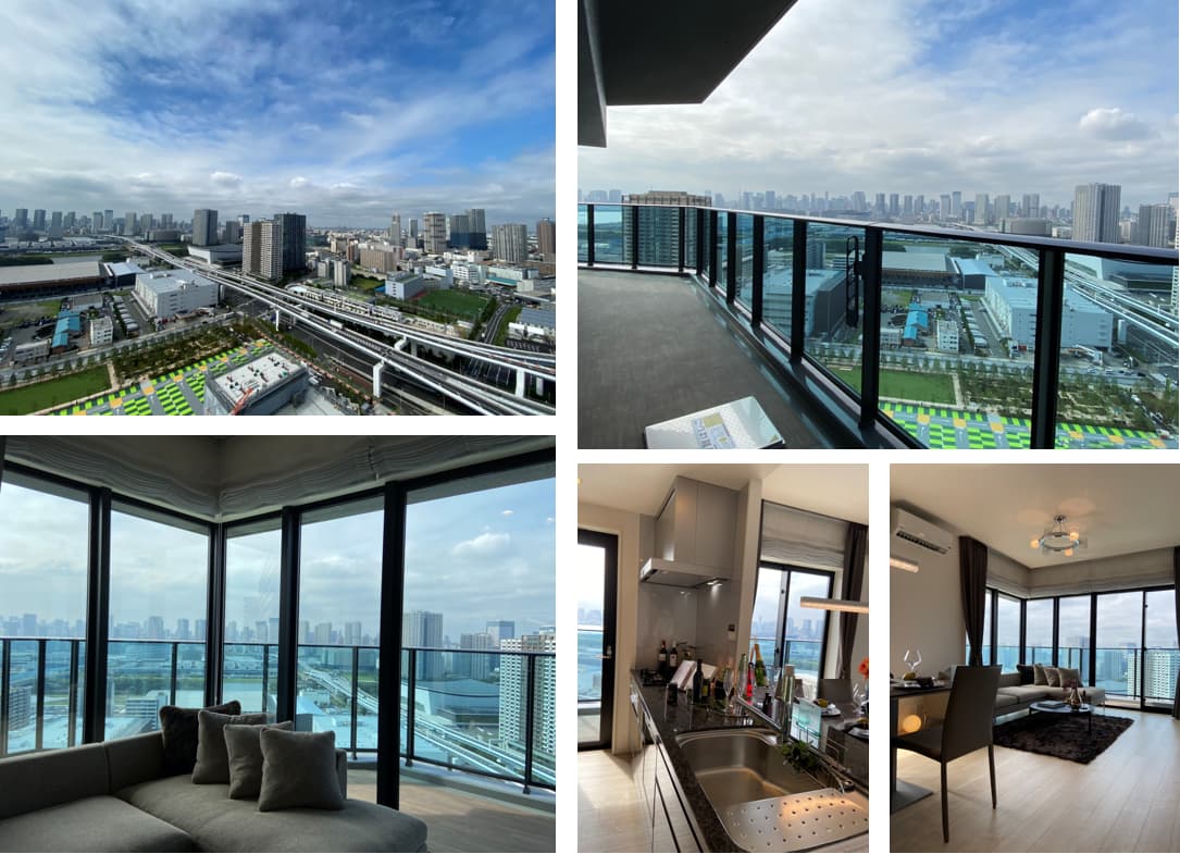 シティタワーズ東京ベイのモデルルーム（イーストタワーの85Q タイプ）眺望