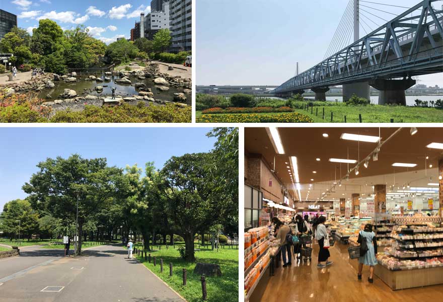 ジオ南砂町の周辺環境(公園・スーパー)