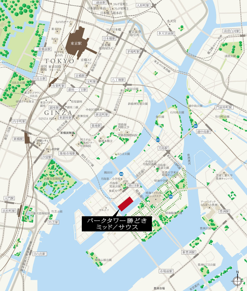 パークタワー勝どきミッドの周辺環境