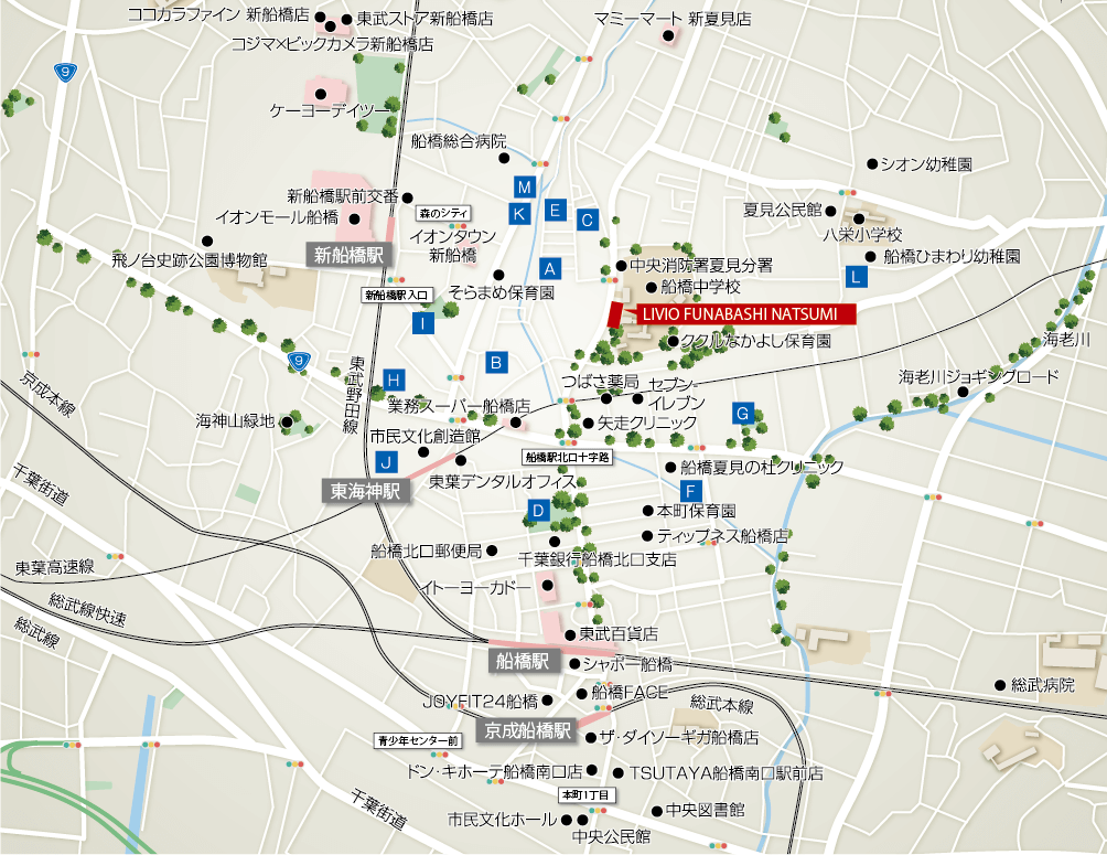 リビオ船橋夏見の周辺地図