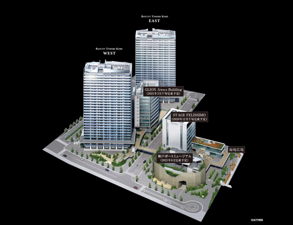 ベイシティタワーズ神戸の外観完成予想図