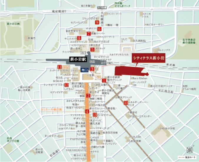 シティテラス新小岩の周辺地図
