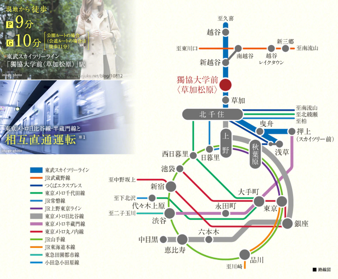 ソライエシティ-ザ・パーク／ザ・ガーデンの交通案内図