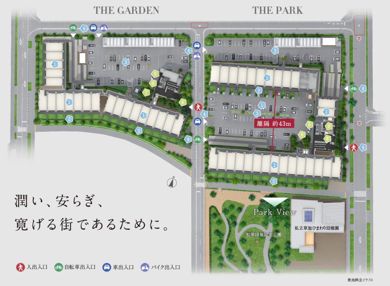 ソライエシティ-ザ・パーク／ザ・ガーデンの敷地概念イラスト