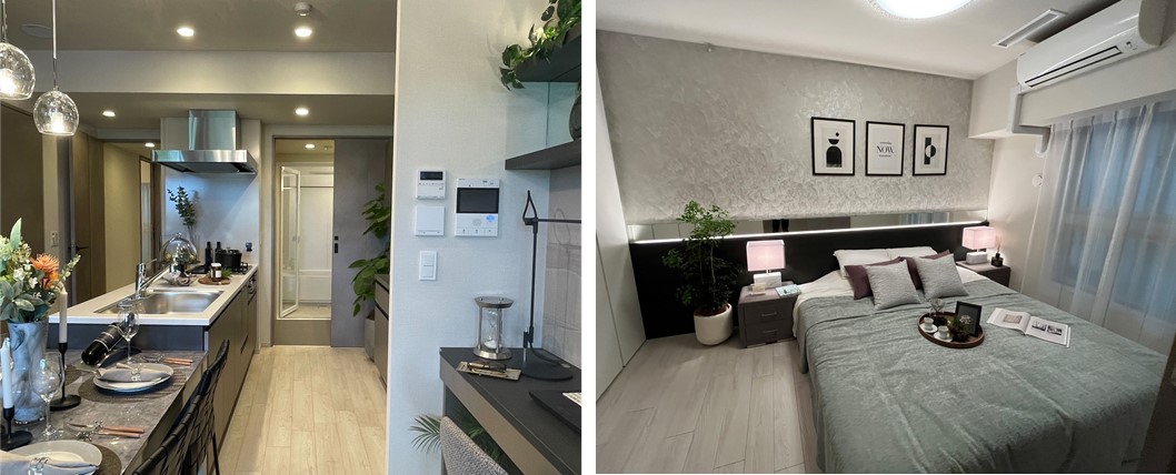 ⑪オープンスクエア南栗橋のCタイプのキッチンと寝室