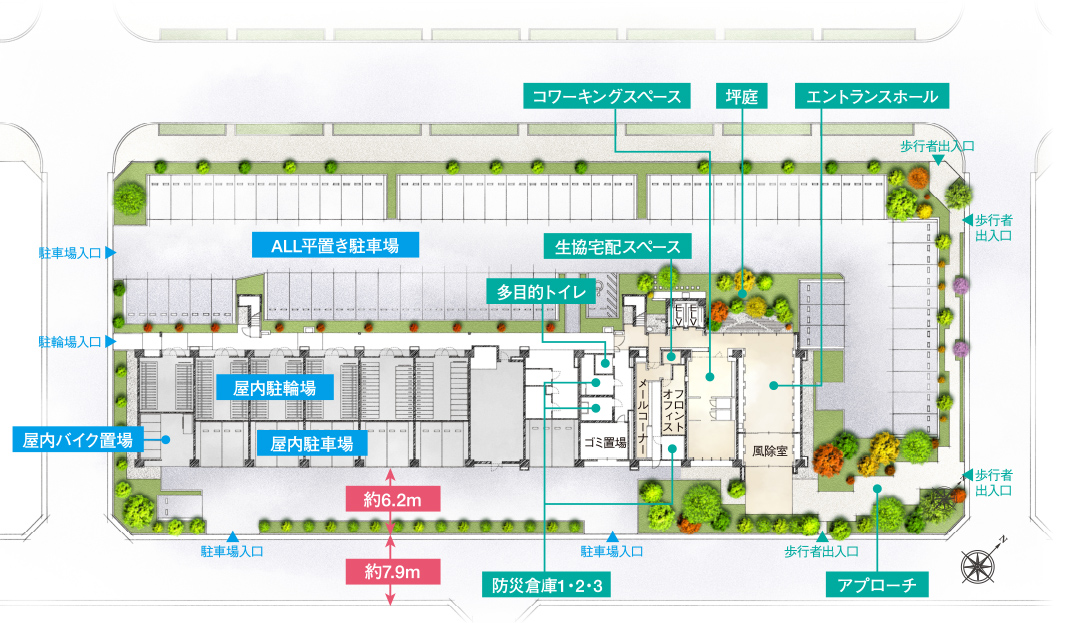 ⑥オープンスクエア南栗橋の敷地配置概念図