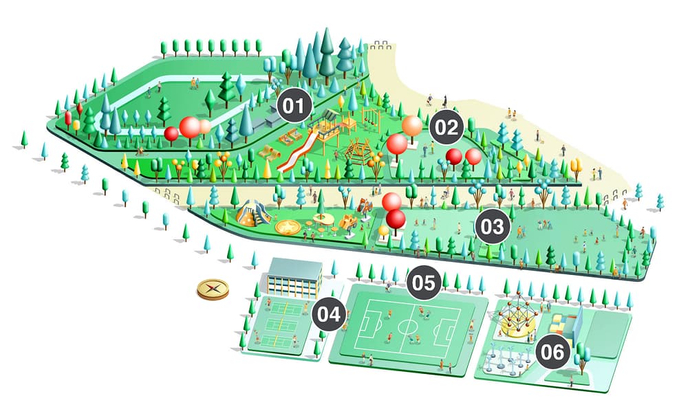 ドレッセタワー南町田グランベリーパークに隣接する鶴間公園