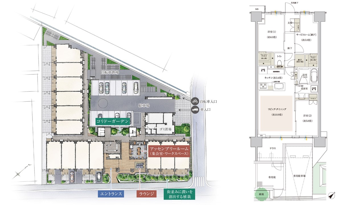 ⑥プレミアムレジデンス横須賀中央の中央・配置間取り