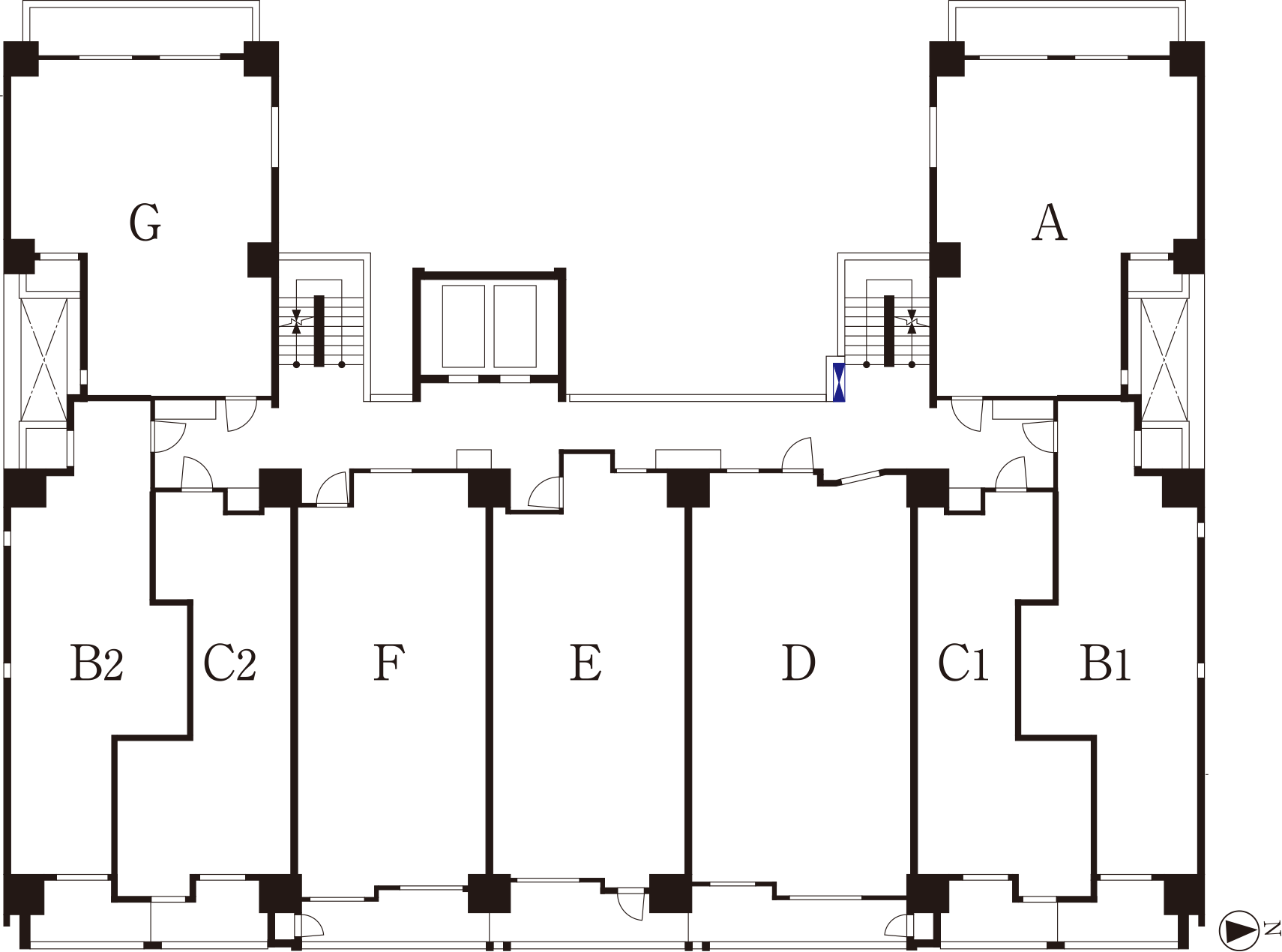プレミスト江坂の配棟図