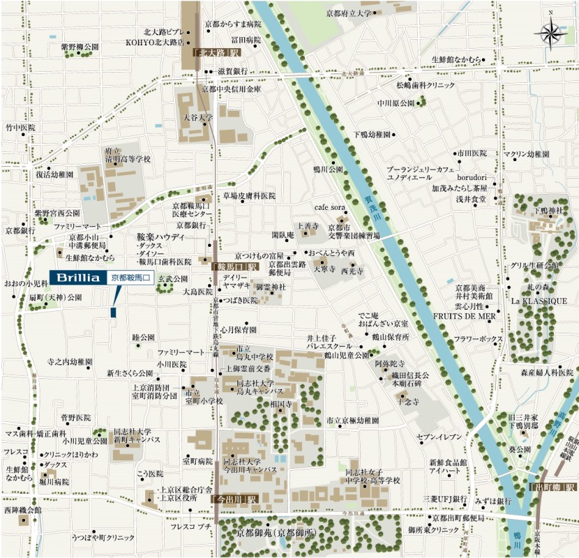 Brillia 京都鞍馬口の現地案内図