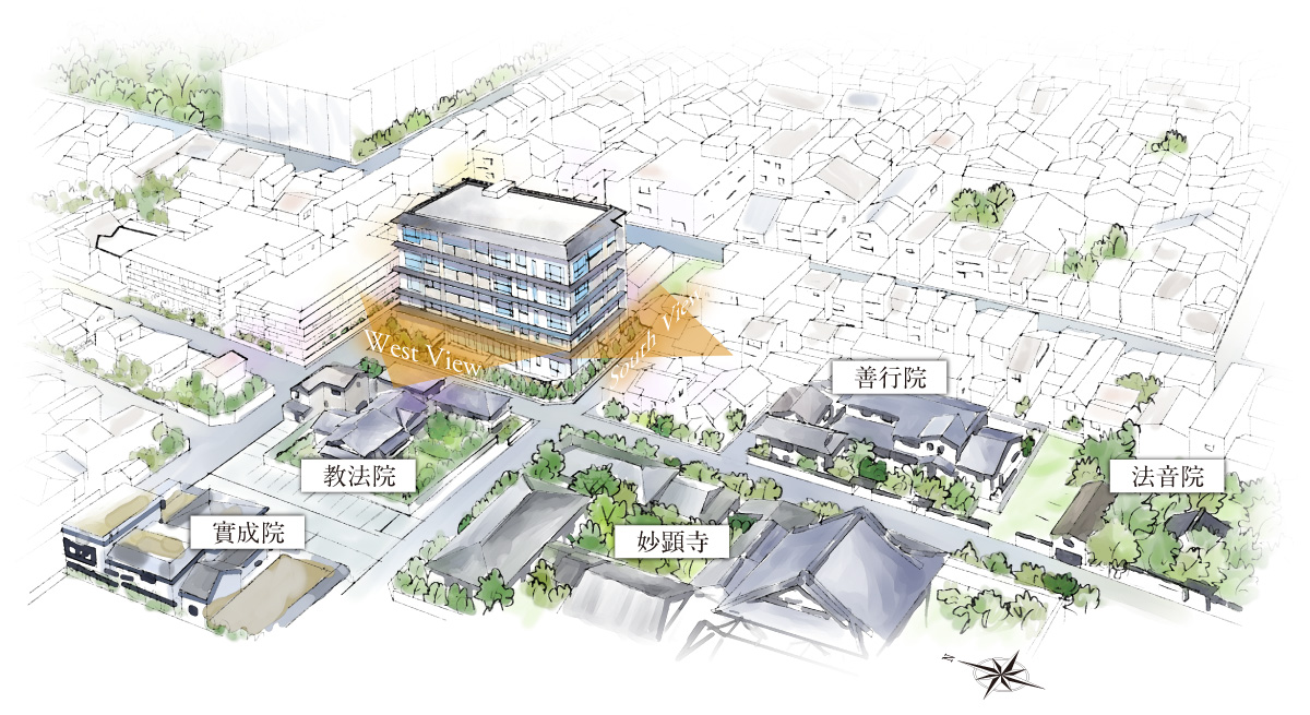 Brillia 京都鞍馬口の三方接道概念イメージイラスト