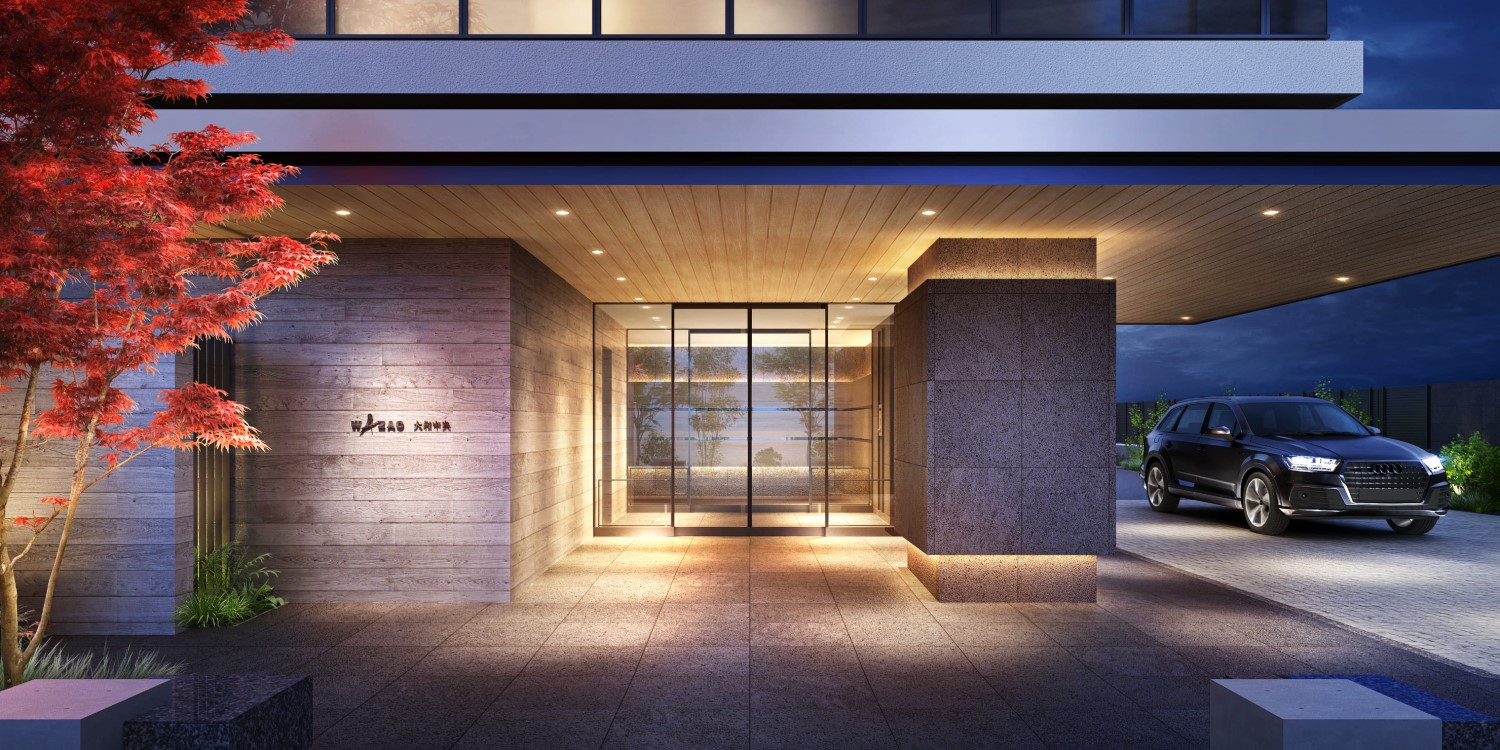 ワザック大和中央のエントランス