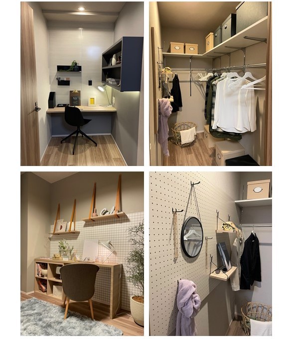 アルファグランデ成田八番街のモデルルーム（収納、子ども部屋）