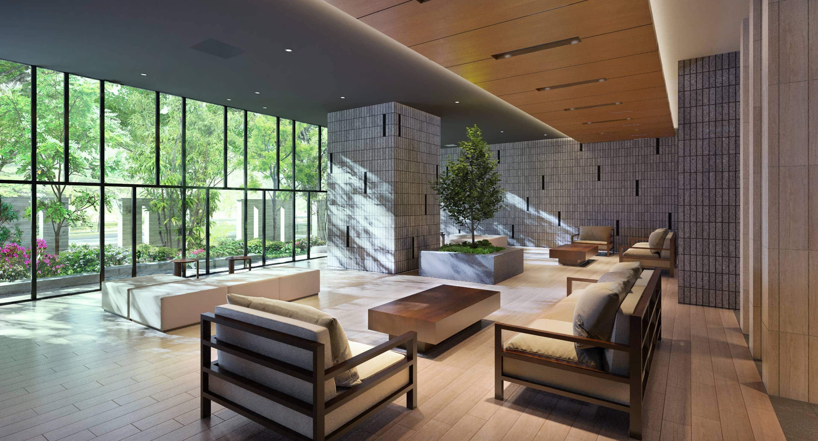 アルファグランデ成田八番街のエントランスラウンジ完成予想図