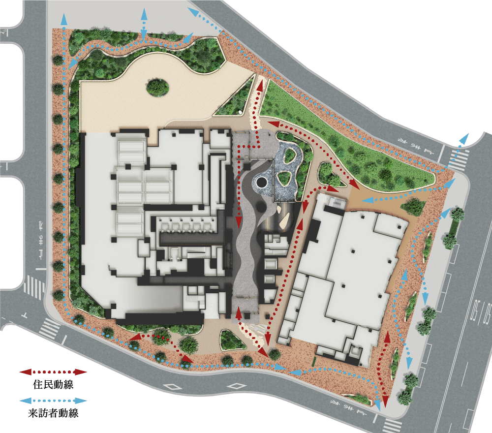 パークタワー西新宿の全体敷地配置図