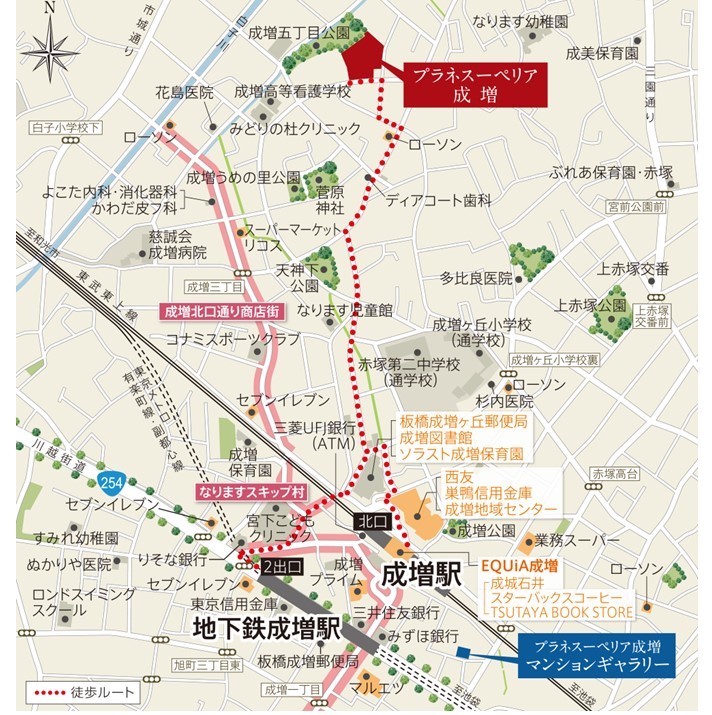 プラネスーペリア成増の現地案内図