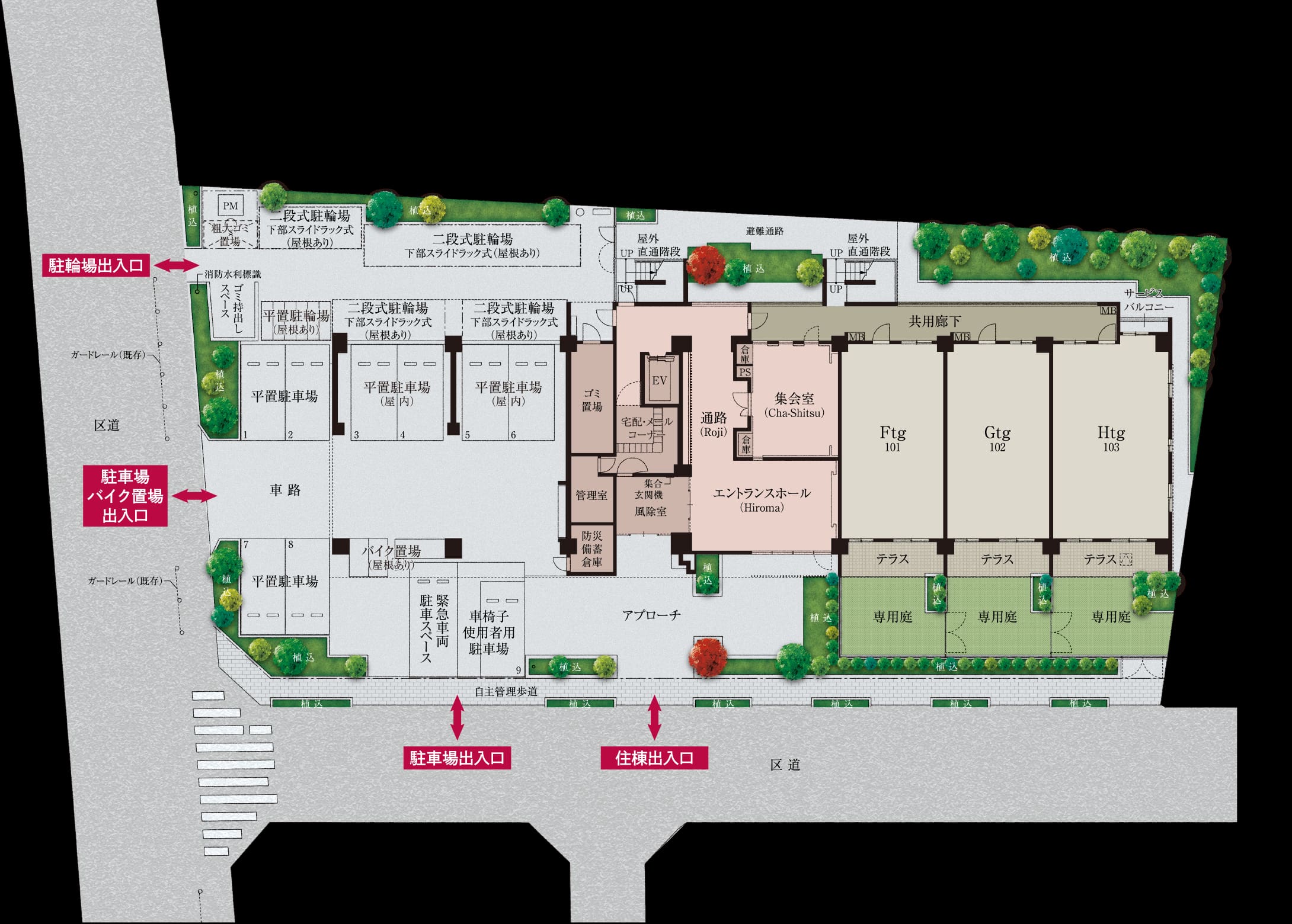 ワザック西新井大師西の敷地配置イメージ図