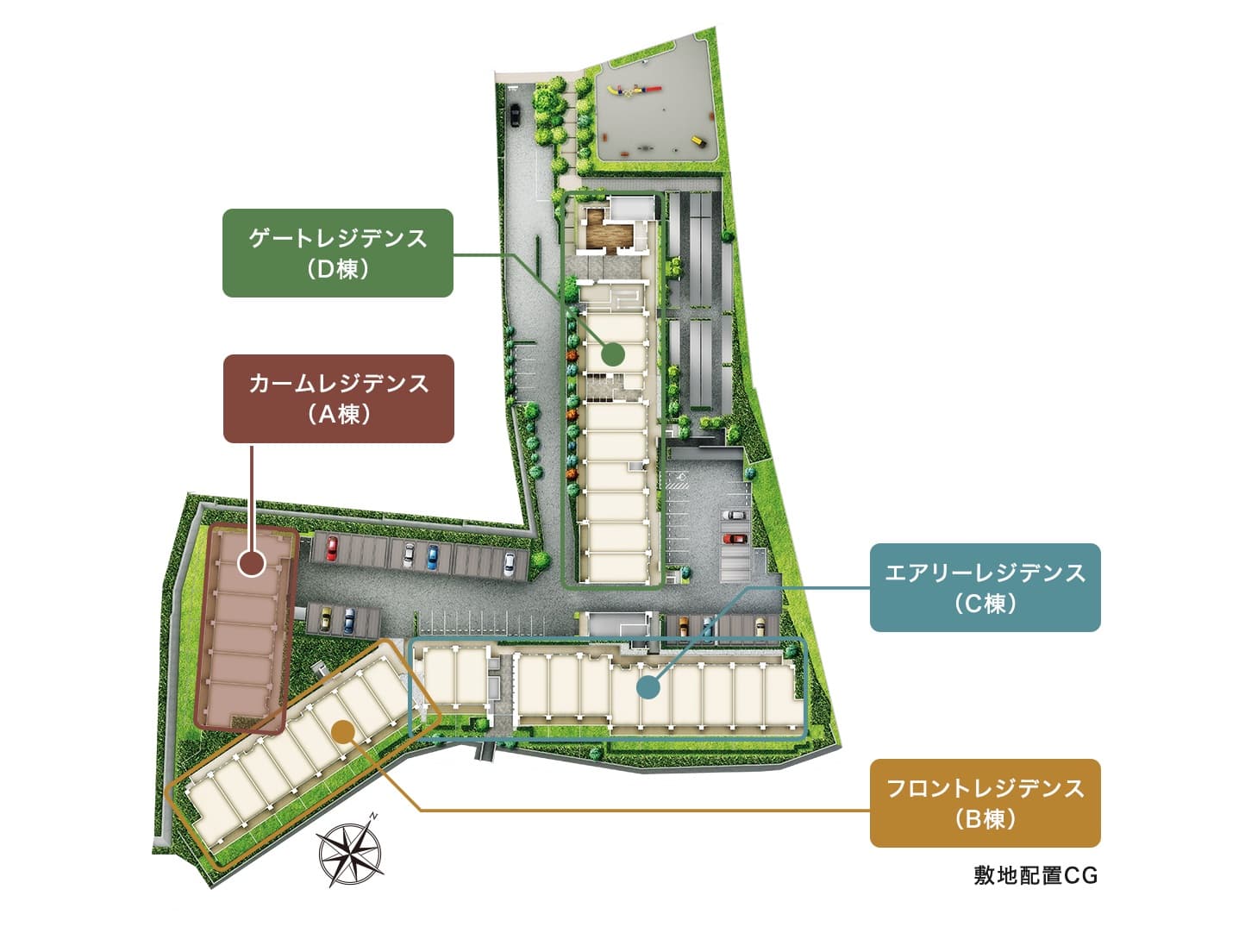 ヴィークステージ船橋薬園台ソライエの敷地配置図