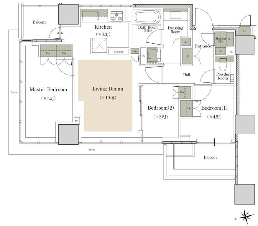 クラッシィタワー新宿御苑の間取り図