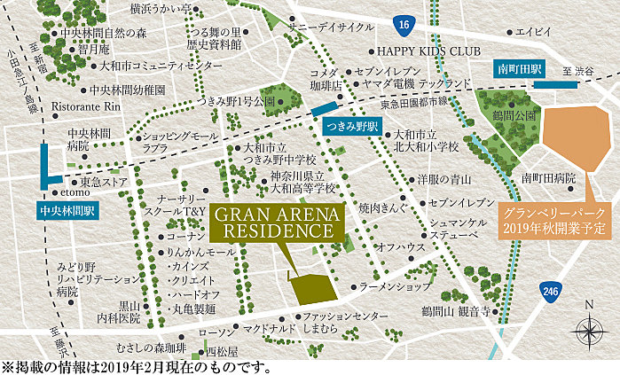 グランアリーナレジデンスの周辺地図