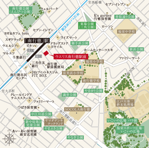 ウエリス南行徳駅前の現地案内図