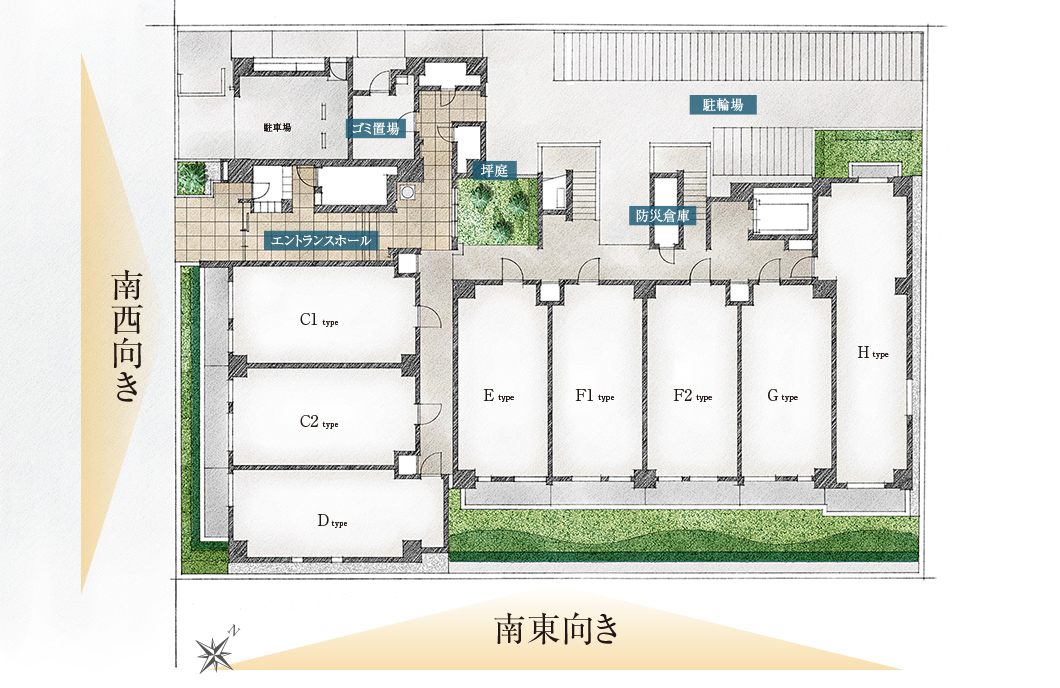 ウエリス南行徳駅前の敷地配置イラスト