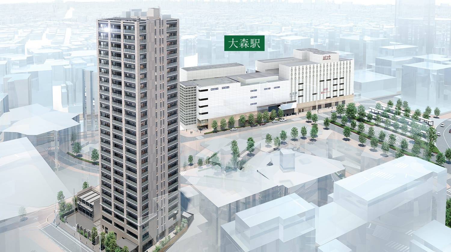 ザ・パークハウス 大森タワーの外観完成予想CG