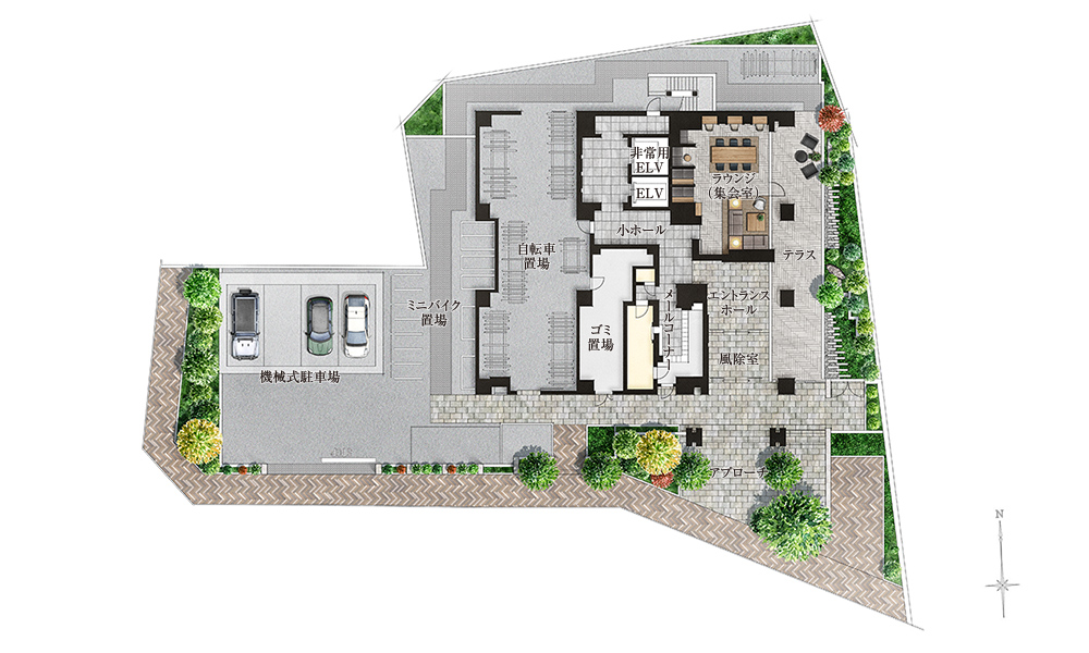 ザ・パークハウス 大森タワーの敷地配置図イラスト