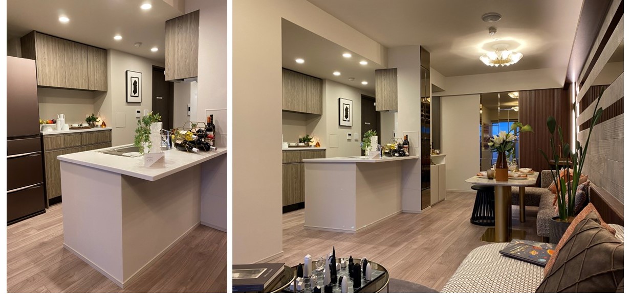 ザ・パークハウス 横浜川和町テラスのモデルルーム（アイランドキッチン）