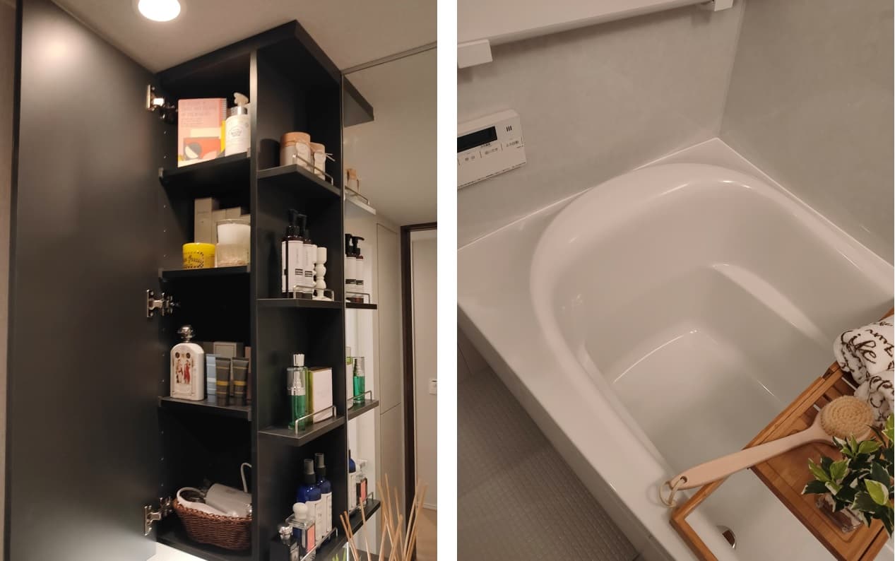 オーベル草加谷塚レジデンスのモデルルーム（水回り）