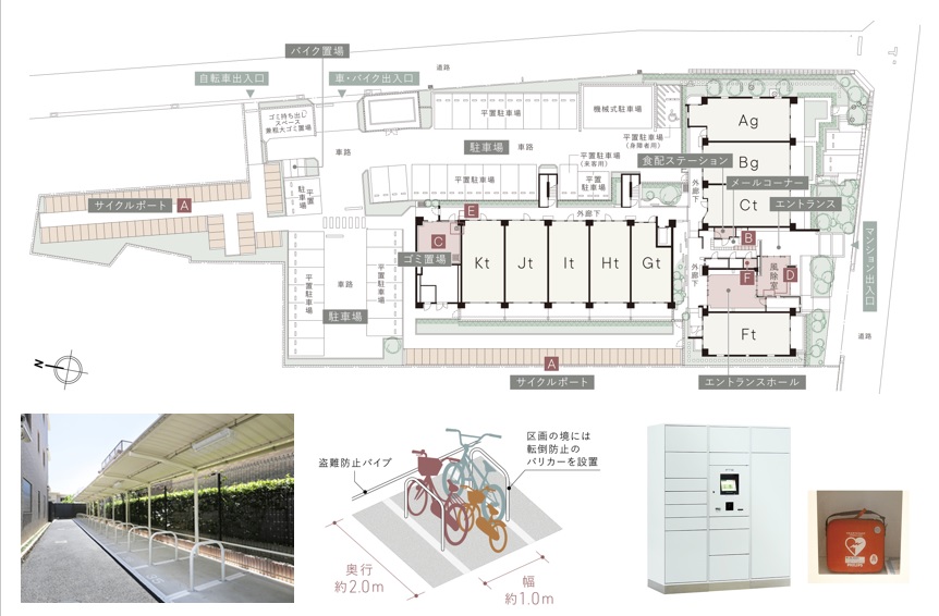 オーベル草加谷塚レジデンスの敷地配置図
