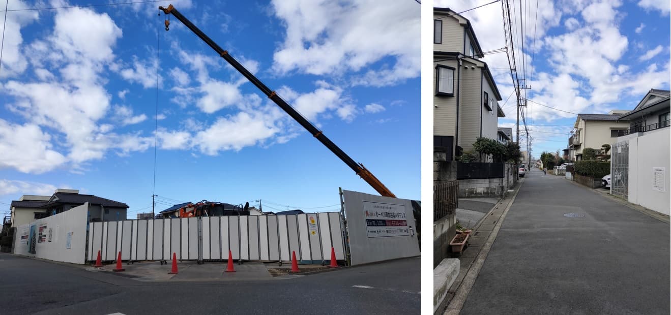 オーベル草加谷塚レジデンスの建設現地