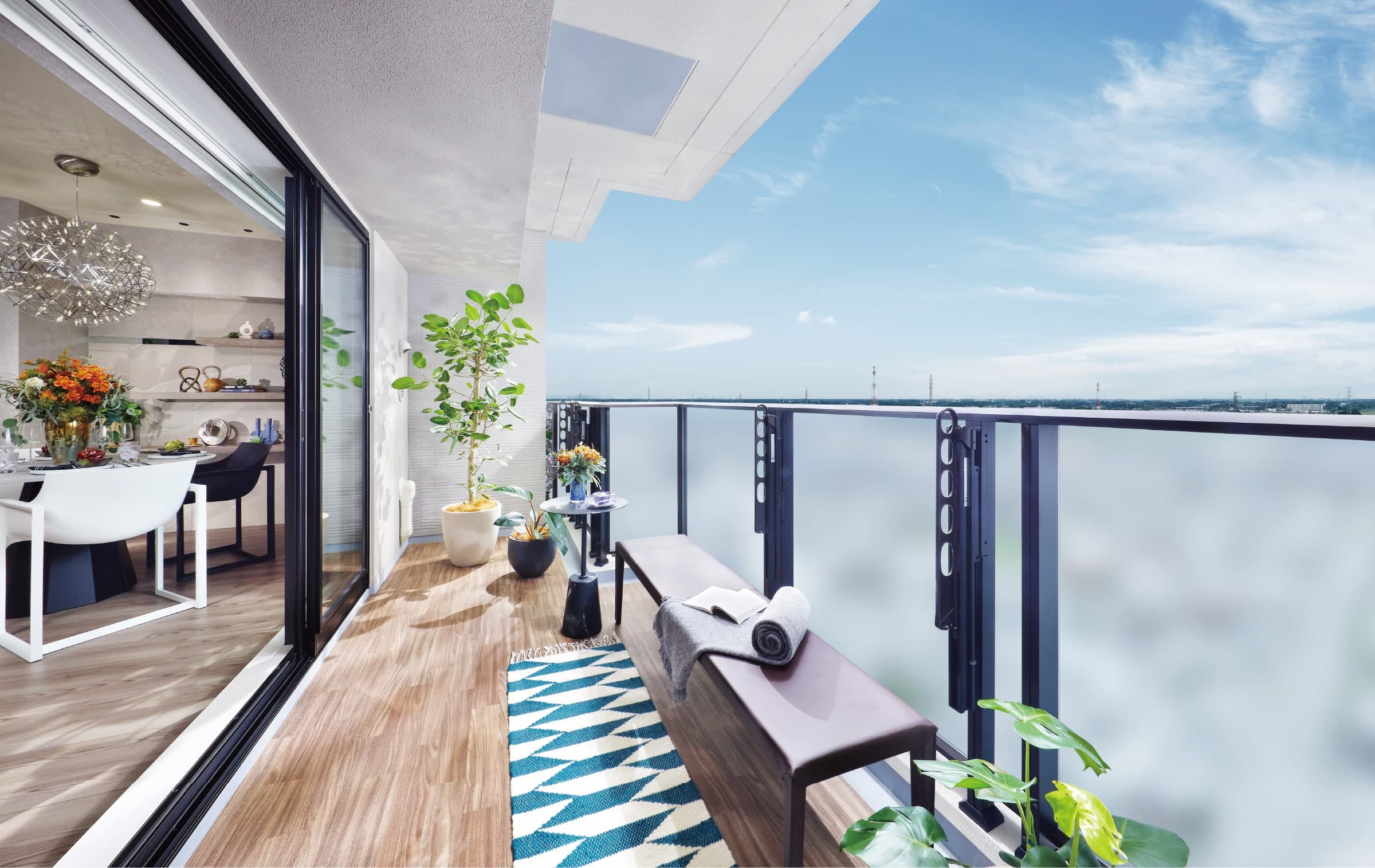 レーベン古河 REFAIMEのモデルルーム（バルコニー）