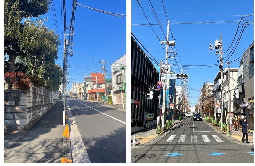 ピアース等々力レジデンスの周辺環境（現地へ向かう道）