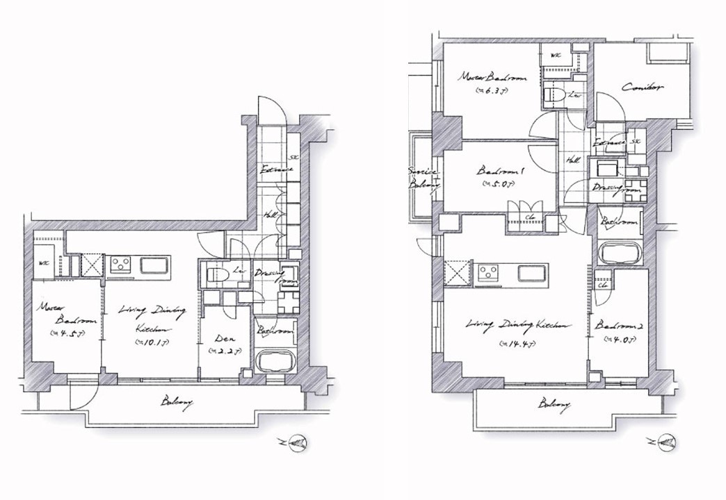 ディアナコート二子玉川翠景の間取り図