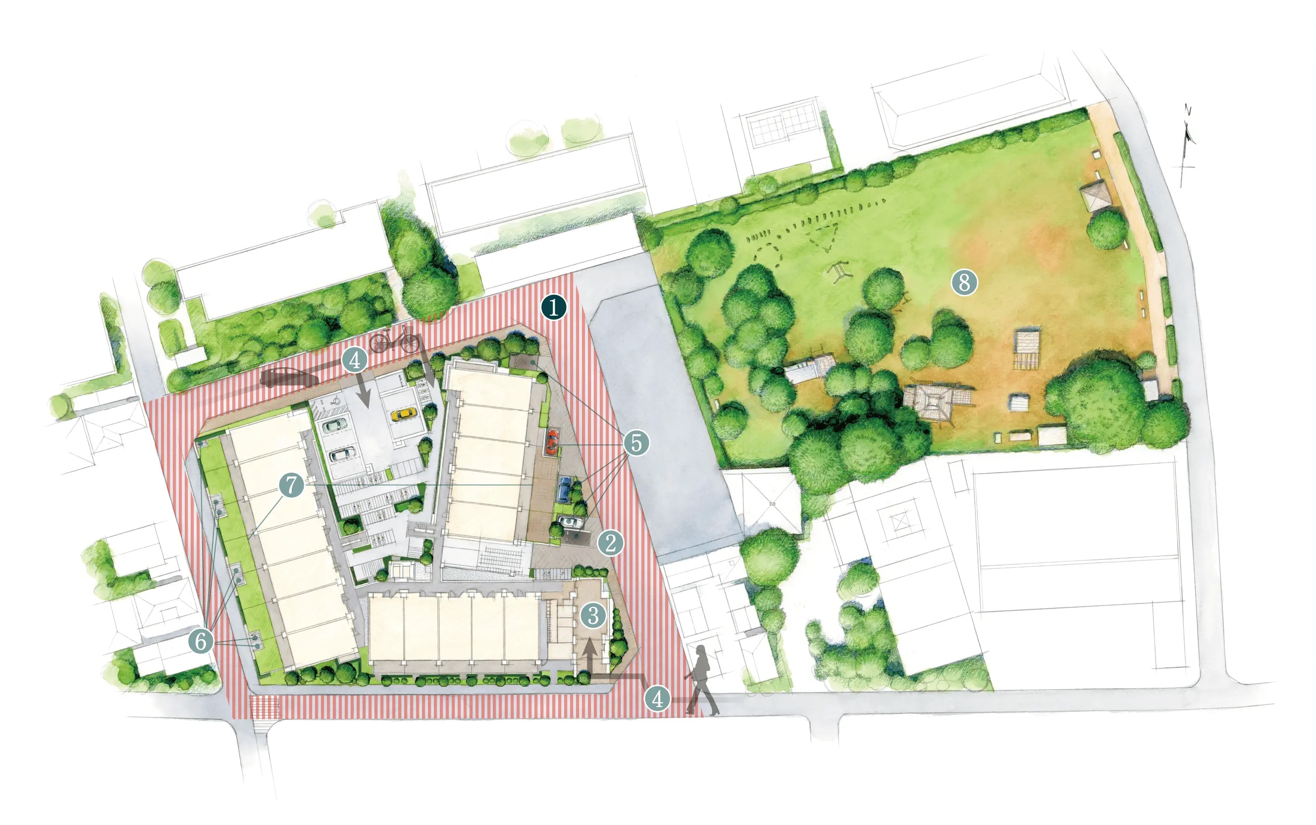 ヴィークステージ世田谷千歳烏山の敷地配置イメージイラスト