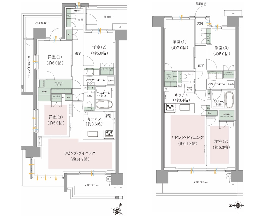 ⑨プレミスト千葉公園の間取り図