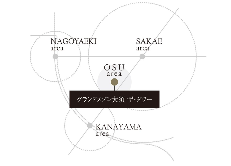 グランドメゾン大須 ザ・タワーのエリア概念図
