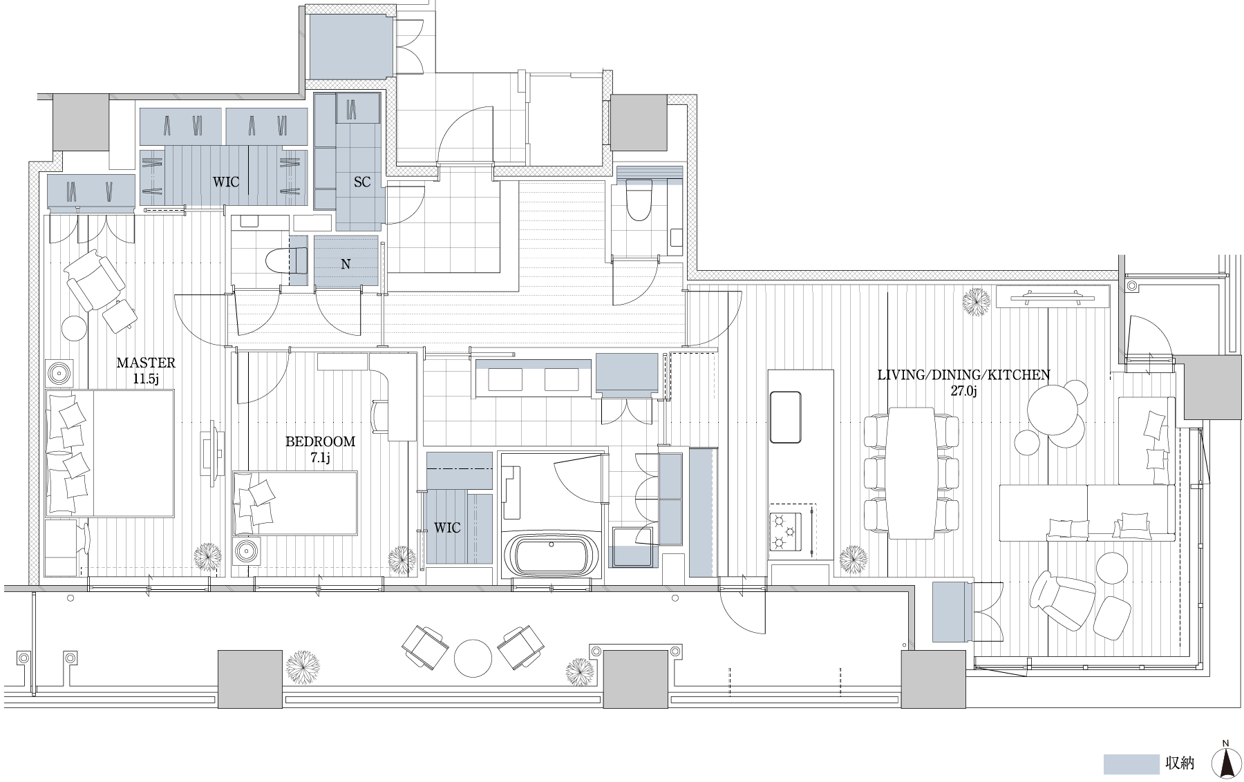 グランドメゾン大須 ザ・タワーの間取り図（Nタイプ）